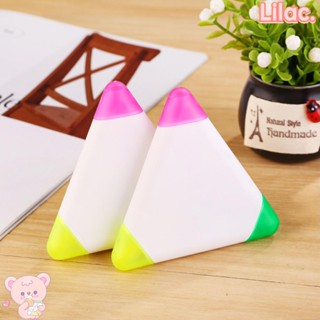 Lilac ปากกาวาดภาพระบายสี 3 สี ไฮไลท์ 6 ชิ้น จดบันทึก ใช้ในบ้าน พลาสติก