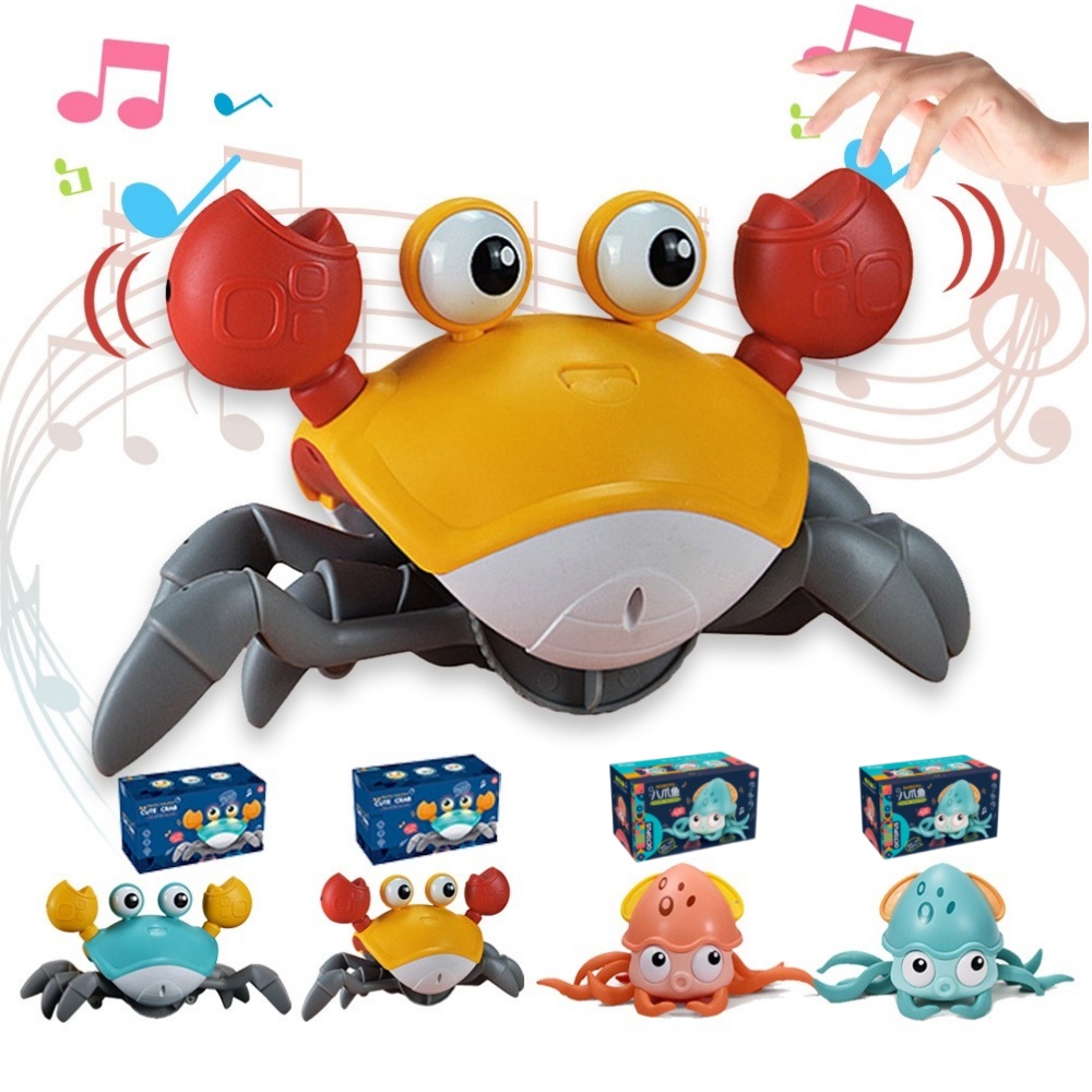 Baby Toy Crab Octopus Crawling Crab Octopus Toy for Kids Induction Moving Electronic Pets Dance Crab