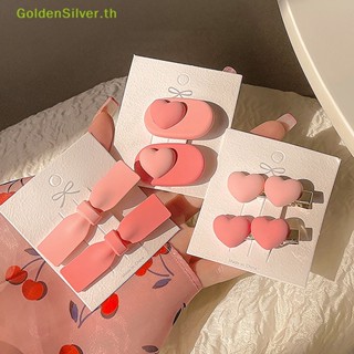 Goldensilver กิ๊บติดผม รูปโบว์ ดอกไม้ หัวใจ น่ารัก สีชมพู เครื่องประดับ สําหรับเด็ก 2 3 ชิ้น