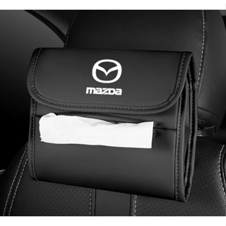 MAZDA LOGO tissue bag CX-8 CX-5 CX-9 CX-7 RX-8 ATENZA CX-4 CX-30 MX-5 CX-30EV Axela car seat rear hanging storage box sun visor hanging leather tissue bag