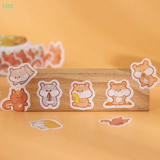 Li เทปวาชิ ลายการ์ตูนสัตว์ สําหรับตกแต่งสมุดภาพ 100 ชิ้น ต่อม้วน