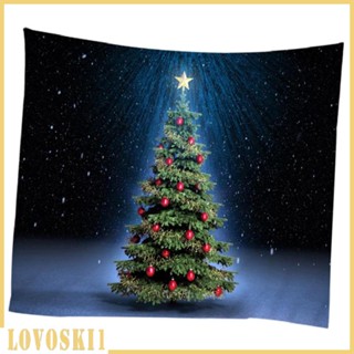 [Lovoski1] พรมแขวนผนัง ลายคริสต์มาส 150x150 ซม. ทนทาน สําหรับตกแต่งบ้าน TV