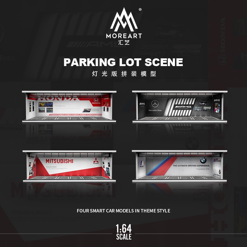 Moreart โมเดลรถยนต์ 1:64 AMG BMW HONDA MITSUBISHI แบบประกอบเอง พร้อมไฟ