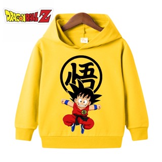 เสื้อกันหนาว มีฮู้ด พิมพ์ลายการ์ตูน Dragon Ball แฟชั่นสําหรับเด็กผู้ชาย อายุ 4 6 8 10 ปี