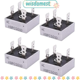 Wisdomest วงจรเรียงกระแสเต็มคลื่นเต็มคลื่น สะพานสี่เหลี่ยม 1000V AC เป็น DC เฟสเดียว 50A KBPC5010 4 ชิ้น