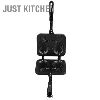 Just Kitchen NonStick Bakeware เครื่องทำเค้กวาฟเฟิลกระทะพร้อมแม่พิมพ์สแตนเลสรูปปลา 2 ด้าน