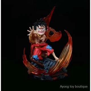 พร้อมส่ง ฟิกเกอร์วันพีช Wano Country Kimono Fire Gun Two-speed Luffy Roof E2FV