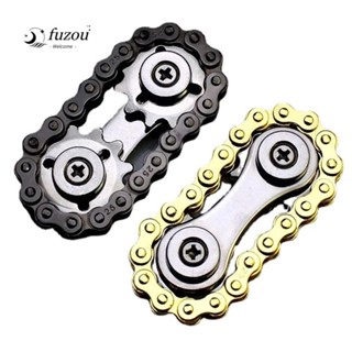 Fuzou Fidget Spinner สเตนเลส คลาสสิก ของเล่น Flywheel Spinning Top Fingertip Sprocket Chains ของเล่น Flywheel Fingertip