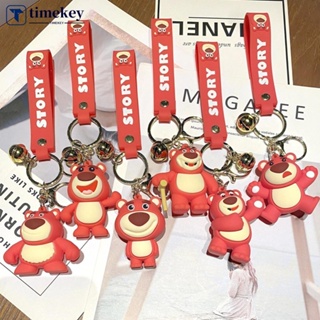 Timekey พวงกุญแจ จี้การ์ตูนหมีสีแดงน่ารัก เหมาะกับของขวัญวันเกิด สําหรับห้อยกระเป๋าเป้สะพายหลัง รถยนต์ ผู้หญิง และผู้ชาย P5Z1