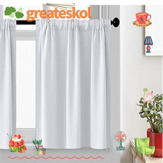 Greateskol ผ้าม่านหน้าต่าง ความหนาแน่นสูง ขนาดเล็ก 29x36 นิ้ว สีขาว สําหรับห้องครัว ห้องนอน 2 ชิ้น