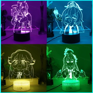 โคมไฟกลางคืน LED รูปการ์ตูนอนิเมะ 3d สีฟ้า ชาร์จ USB สําหรับตกแต่งบ้าน