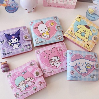 กระเป๋าสตางค์ หนัง PU ลายการ์ตูน Melody Kitty Cinnamoroll Cat Dog ใส่เหรียญได้ แฟชั่นสําหรับสตรี