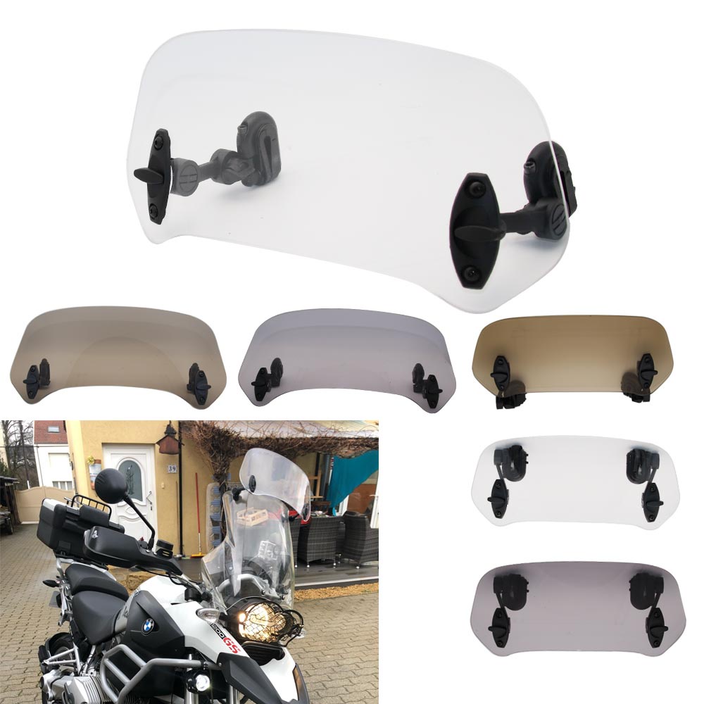 Universal Motorcycle Risen Clip On Windscreen Windshield Extension Spoiler Air Deflector For BMW R1200GS XADV Tmax Scoot