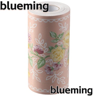 Blueming2 สติกเกอร์วอลเปเปอร์ PVC ลายดอกไม้ ดอกโบตั๋น สีเหลือง มีกาวในตัว ลอกออกได้ สําหรับติดตกแต่งห้องน้ํา