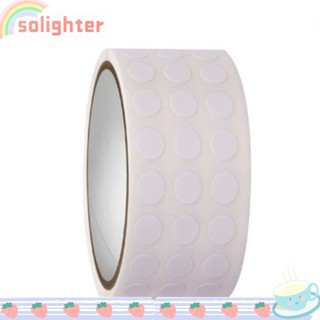 Solighter สติกเกอร์ ลายจุด สีขาว มีกาวในตัว 0.25 นิ้ว 1000 ชิ้น 1 ม้วน