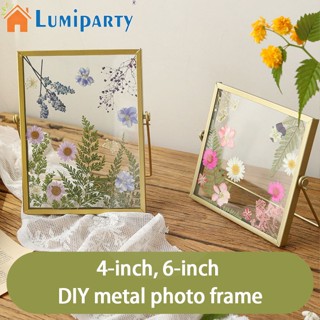 Lumiparty กรอบรูปดอกไม้แห้ง แฮนด์เมด ขนาด 4 นิ้ว 6 นิ้ว Diy แบบเรียบง่าย สไตล์มินิมอล