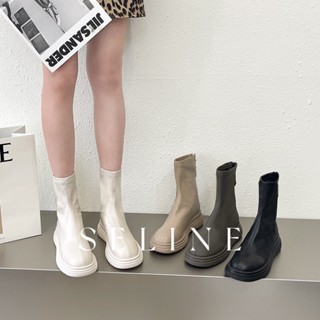 SELINE  แฟชั่นรองเท้า บูท รองเท้าบูทยาว ไซส์ใหญ่ รองเท้า boots กันน้ํา สไตล์ที่เป็นเอกลักษณ์ นุ่ม ความยืดหยุ่นที่ดี  สบาย fashion พิเศษ Unique FBL2390385 37Z230910