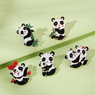 Giant Panda Brooch Animal Commemorative Badge Bag Cute Jewelry Creative Cartoon Alloy Badge G8MP