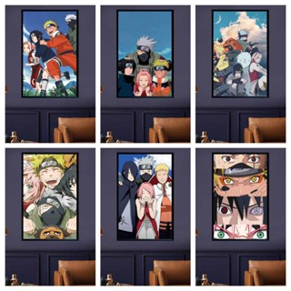 โปสเตอร์ภาพวาดผ้าใบ รูปการ์ตูนนารูโตะ Team 7 สําหรับตกแต่งผนัง