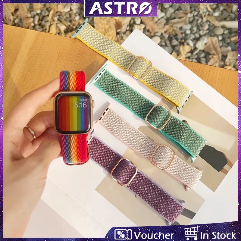 Astro สายนาฬิกาข้อมือไนล่อนถัก ยืดหยุ่น ปรับได้ สําหรับ Apple Watch Ultra Series 8 SE 7 6 5 4 3 2 1 iWatch 49 มม. 45 มม. 41 มม. 44 มม. 40 มม. 42 มม. 38 มม.