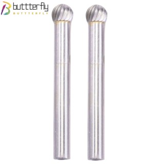 Buttterfly ตะไบโรตารี่ทังสเตนคาร์ไบด์ เส้นผ่านศูนย์กลาง 6 มม. สีเงิน สําหรับขัดไม้ โลหะ พลาสติก 2 ชิ้น