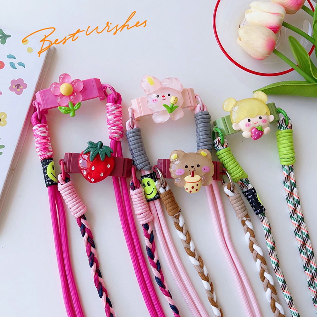 เคสโทรศัพท์มือถือ ลายการ์ตูนกระต่าย สีชมพู พร้อมสายคล้อง ถอดออกได้ สําหรับผู้หญิง