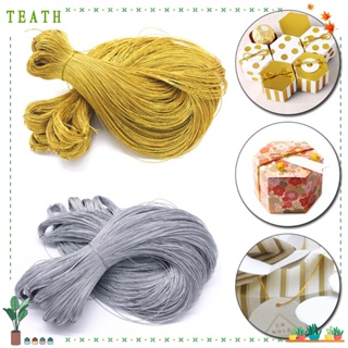 Teath สายเชือกเมทัลลิก ขนาด 1 มม. 2 มม. ยาว 100 ม. ไม่ยืดหยุ่น สีทอง สีเงิน สําหรับแขวนแท็ก เครื่องประดับ DIY 8 เส้น