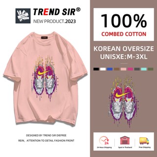 TrendSir🎉พร้อมส่ง🎉 เสื้อยืดแฟชั่น🎡 ไม่ยับ ไม่ย้วย⛅ เสื้อโอเวอร์ไซส์🪐ผู้หญิง 7สี M-3XL