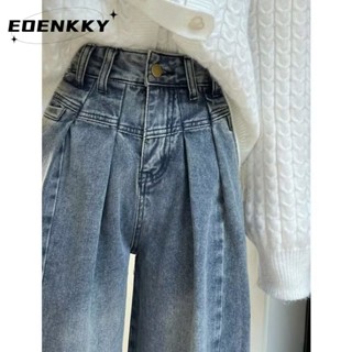 EOENKKY กางเกงขายาว กางเกงยีสน์ผู้หญิง ทรงหลวม ๆ ตรง Retro Hip Hop Pants 2023 NEW Style WNK2390T8Z 37Z230912