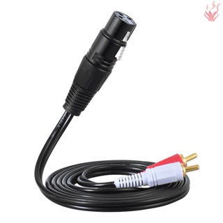 Y-1.5 ม. / 5 ฟุต ตัวแยกเสียงสเตอริโอ สายเคเบิล Y 1 XLR ตัวเมีย เป็น 2 RCA ตัวผู้ ปลั๊ก