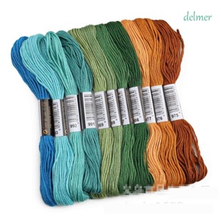 Delmer ด้ายเย็บปักถักร้อย เส้นละเอียดอ่อน สีสันสดใส ยาว 8 เมตร อุปกรณ์เสริม สําหรับเย็บผ้า