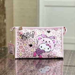 กระเป๋าใส่เครื่องสำอางค์ Hello Kitty   วัสดุเป็นหนัง PU กันน้ำ มีซิปปิด ขนาด 27×17×8 cm