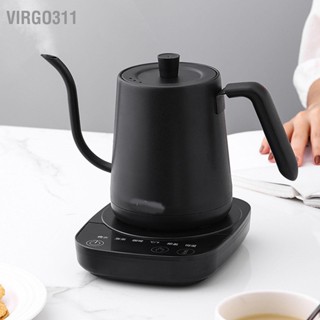  Virgo311 คอห่านกาต้มน้ำไฟฟ้าสแตนเลสเทชากาแฟกาต้มน้ำควบคุมอุณหภูมิอัตโนมัติฉนวนกันความร้อนหม้อชาสำหรับโฮมออฟฟิศสีดำ