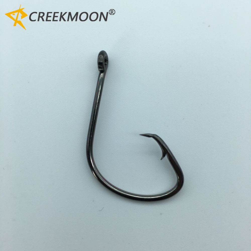 50 ชิ้น 7381 ตะขอตกปลาสีดําสี Octopus/Circle กีฬาวงกลมปลา Hook Jig ใหญ่ 1 # 1/0 # 2/0 # 3/0 # 4/0 # 