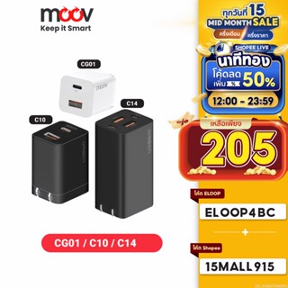 [ใช้โค้ดเหลือ 205บ.] Moov CG01 / Orsen by Eloop C10 / C14 20W 30W 65W หัวชาร์จเร็ว PD QC 3.0 USB Type C Adapter GaN Charger หัวชาร์จ อแดปเตอร์ Fast Charge อะแดปเตอร์ typ c สำหรับ สมาร์ทโฟน Android Phone หัวชาจ ที่ชาร์จ