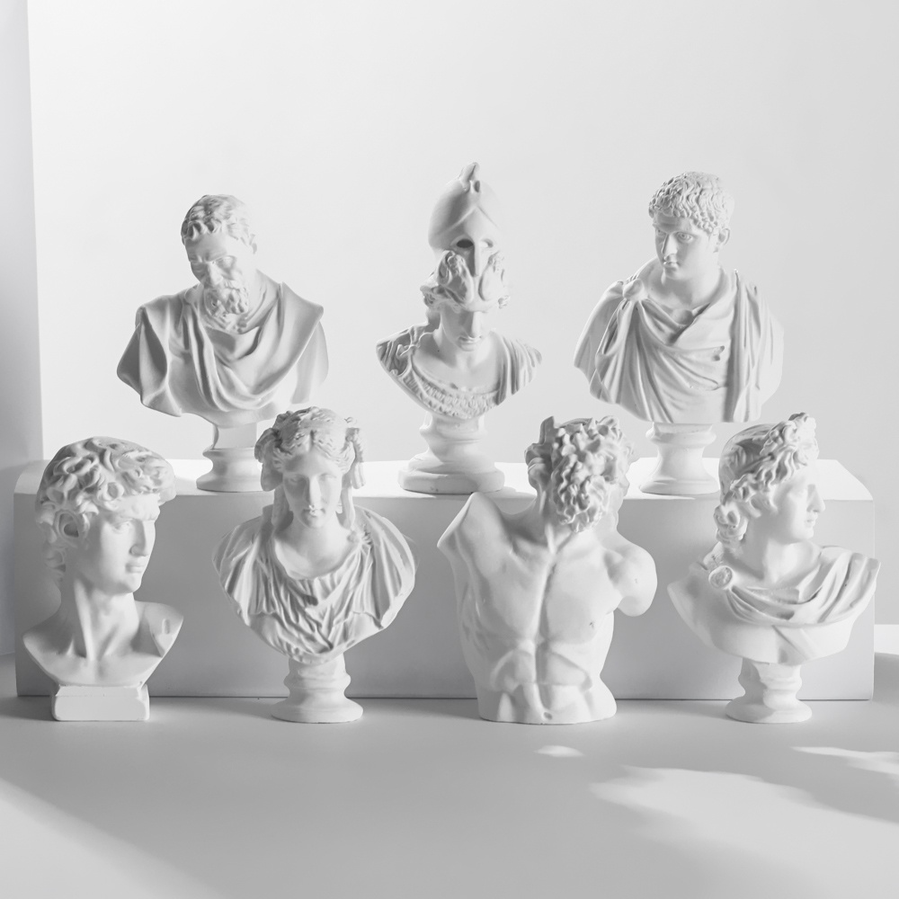 Mini Plaster Statue Greek Mythology Celebrities Famous Sculpture Figurine Drawing Practice Gypsum Bu