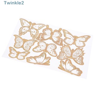 Twinkle สติกเกอร์พลาสติก ลายผีเสื้อ 4 สี ใช้ง่าย 45 ชิ้น สําหรับตกแต่งคัพเค้ก เบบี้ชาวเวอร์