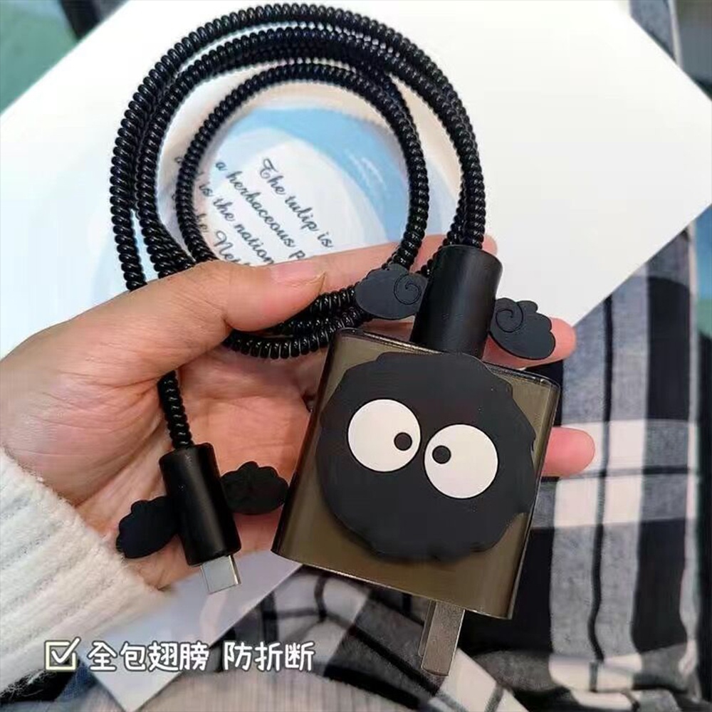 เคสโทรศัพท์มือถือ แบบนิ่ม สีเทา ป้องกันสายชาร์จ 67W100W 80W 65W oppo 33w 18w reno 10 pro plus 7z 8 9 10 Android Type C - รูปที่ 3