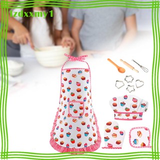 [ Montessori ชุดเสื้อผ้าเชฟ ของเล่นบทบาทสมมติ ถุงมือทําอาหาร หมวกเชฟ สําหรับเด็ก