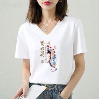 High-end V-neck T-shirt womens short sleeve summer New loose casual fashion all-match chicken collar womens T-shirt ins