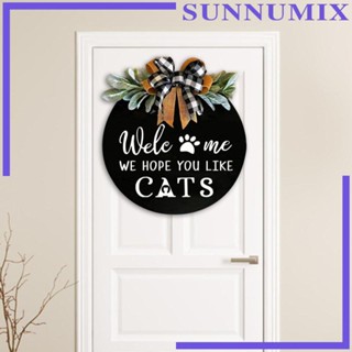 [Sunnimix] แผ่นป้ายไม้ Welcome สีเขียว สําหรับแขวนตกแต่งประตู