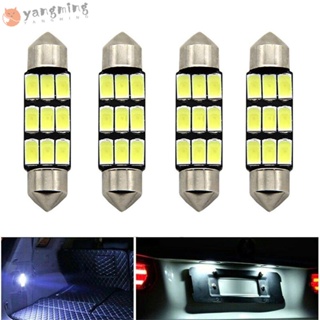 Yangming หลอดไฟอ่านหนังสือ LED 5630 9SMD 39 มม. สีขาว สําหรับรถยนต์ 4 ชิ้น