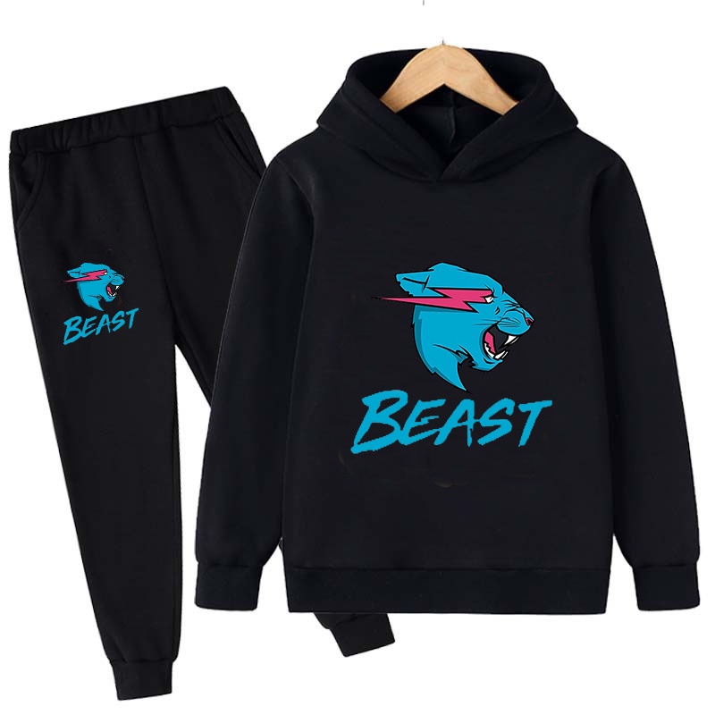เสื้อกันหนาวลําลอง มีฮู้ด พิมพ์ลาย Mr Wolf Beast Lightning Cat ทรงหลวม แฟชั่นฤดูใบไม้ร่วง สําหรับเด็กผู้ชาย และเด็กผู้หญิง 2023
