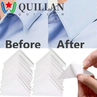 Quillan สติกเกอร์ PVC ทรงสามเหลี่ยม แบบใช้แล้วทิ้ง สีโปร่งใส สําหรับติดปกเสื้อโปโล เสื้อยืด 30 ชิ้น