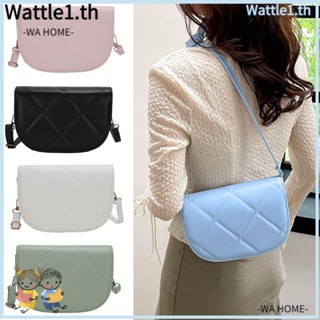 Wttle กระเป๋าสะพายไหล่ สะพายข้าง หนัง Pu สายโซ่ ทรงกลม สีพื้น สําหรับผู้หญิง