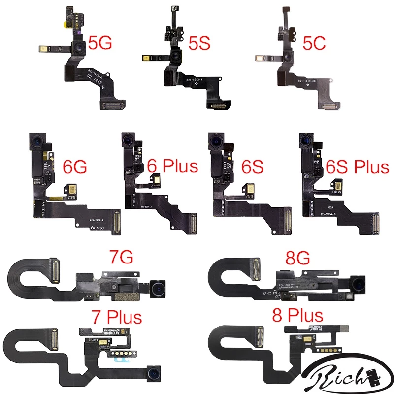 สายแพกล้องหน้า พร้อมแหวนพลาสติก สําหรับ iPhone 5 5S 6S 7 8 Plus X 1 ชิ้น