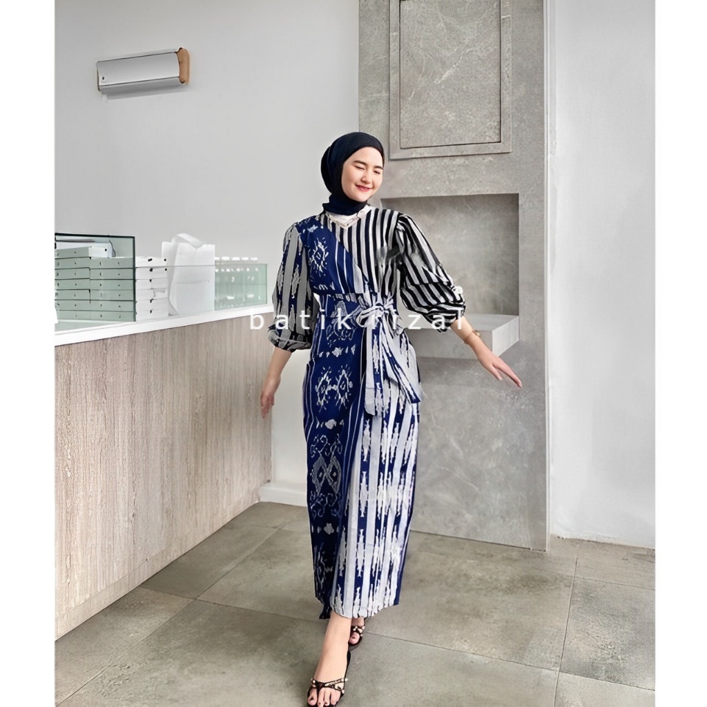 MARLINE DRESS NAVY - ETHNIC NAVY WOVEN DRESS