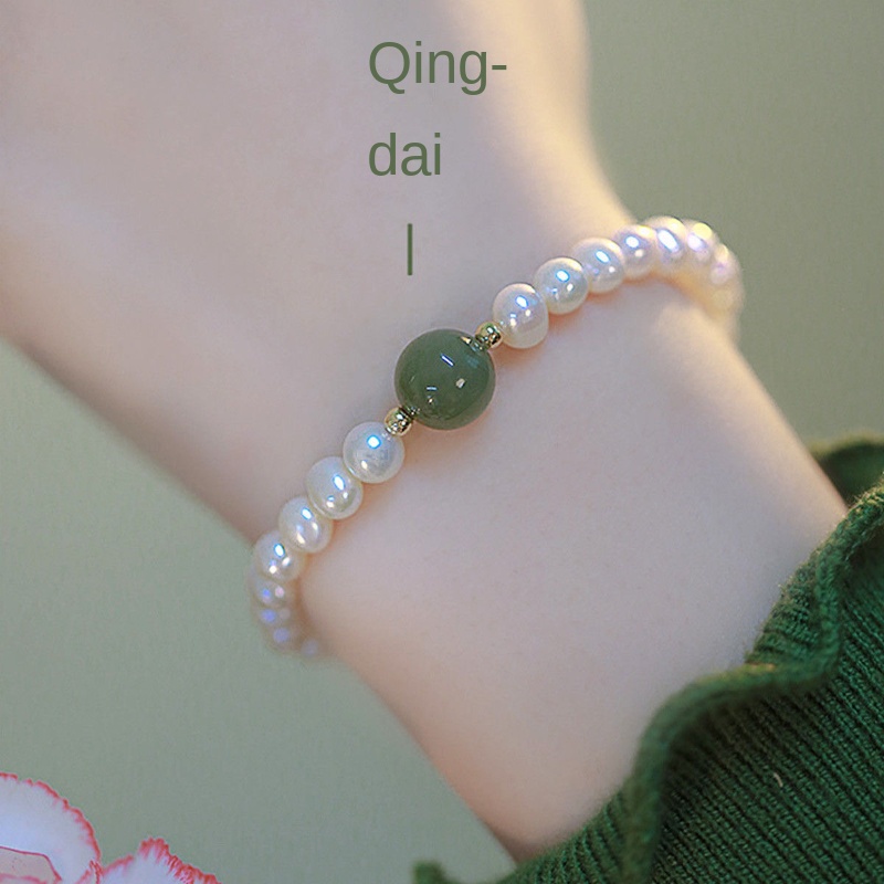 สร้อยข้อมือ ประดับลูกปัดไข่มุก เข้ากับทุกการแต่งกาย สไตล์จีน แฟชั่นฮั่นฝู สําหรับผู้หญิง