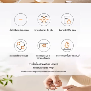เครื่องชั่งอิเล็กทรอนิกส์ เครื่องชั่ง ระบบดิจิตอล จอLED ปรับได้4หน่วย แม่นยำถึง0.1g รับน้ำหนักได้0.1g/6Kg แถมถ่าน กันน้ำ