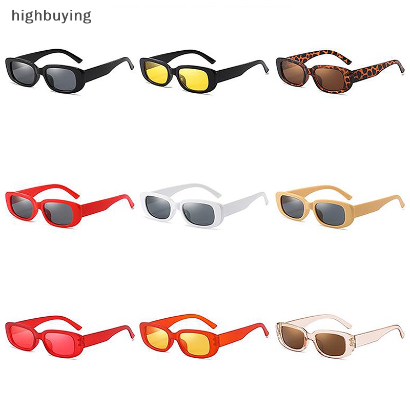 [highbuying] แว่นตากันแดด ทรงสี่เหลี่ยมผืนผ้า สไตล์วินเทจ เรโทร แฟชั่นสําหรับผู้หญิง พร้อมส่ง